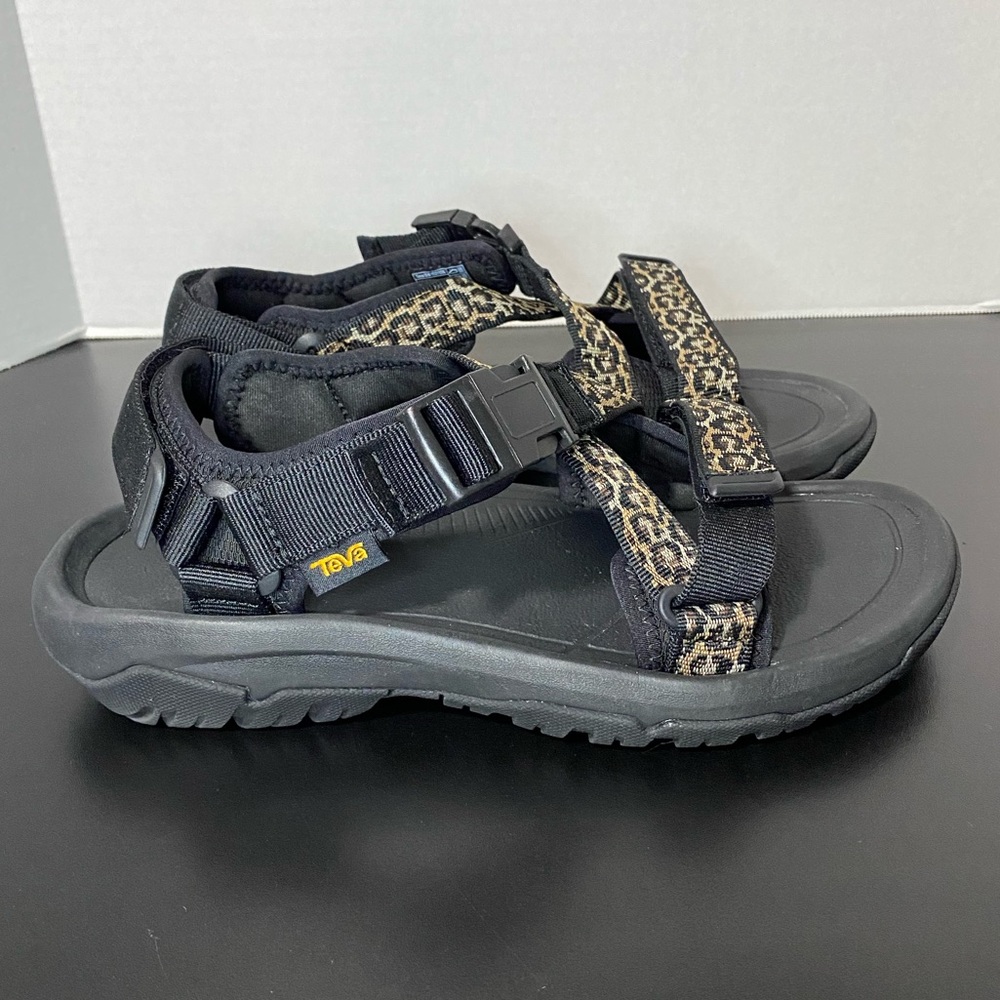 Teva Black Sandals with Leopard-Print Straps